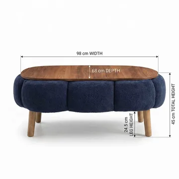 Sohvapöytä Homitis Papatya (98 x 45 x 68 cm) Antrasiitti - Huonekalut - Pöytä & ruokailuryhmä - Sohvapöytä