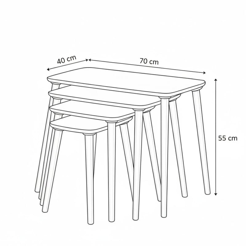 Indumati sarjapöydät 75 cm - Huonekalut - Pöytä & ruokailuryhmä - Sohvapöytä - Arkkupöytä