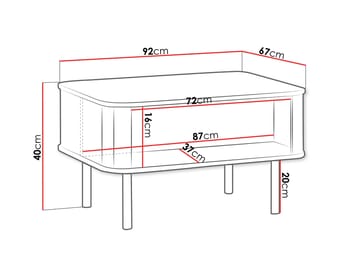 Joriel sohvapöytä 92 cm - Beige|musta - Huonekalut - Pöytä & ruokailuryhmä - Sohvapöytä - Sohvapöytä säilytystilalla