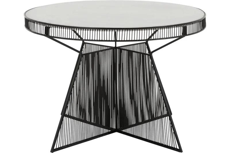 Juntolo 77x77 cm pyöreä sohvapöytä marmoria metallirungolla - Valkoinen - Huonekalut - Pöytä & ruokailuryhmä - Sohvapöytä