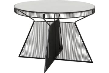 Juntolo 77x77 cm pyöreä sohvapöytä marmoria metallirungolla - Valkoinen - Huonekalut - Pöytä & ruokailuryhmä - Sohvapöytä