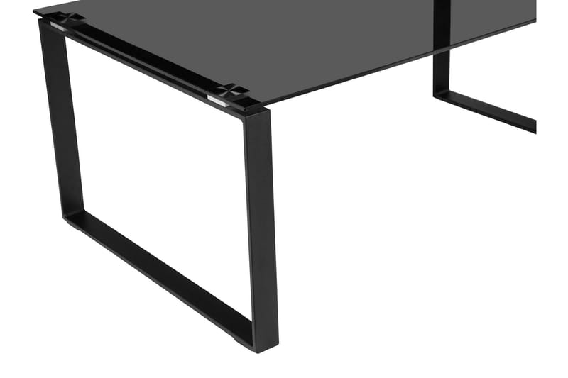 Kaedien sohvapöytä 110x70 cm suorakulmainen lasi ja metalli - Savunharmaa - Huonekalut - Pöytä & ruokailuryhmä - Sohvapöytä