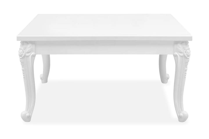 Kahvipöytä 80x80x42 cm Korkeakiilto Valkoinen - Valkoinen - Sohvapöytä