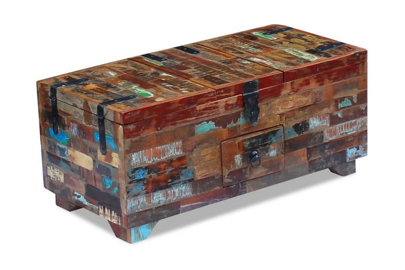 Kahvipöytä Arkku Täysi Uusiokäytetty Puu 80x40x35 cm - Ruskea - Huonekalut - Pöytä & ruokailuryhmä - Sohvapöytä