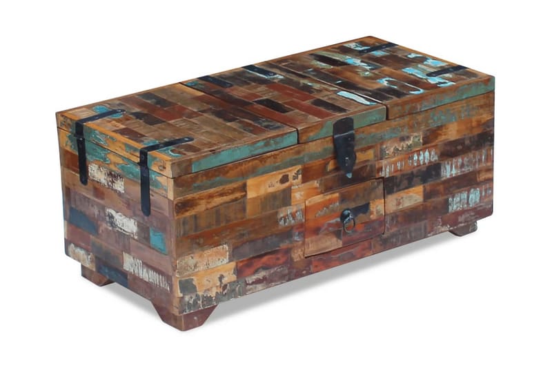 Kahvipöytä Arkku Täysi Uusiokäytetty Puu 80x40x35 cm - Ruskea - Huonekalut - Pöytä & ruokailuryhmä - Sohvapöytä