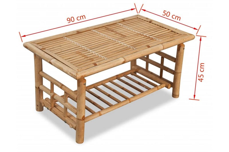 Kahvipöytä Bambu 90x50x45 cm - Ruskea - Huonekalut - Pöytä & ruokailuryhmä - Sohvapöytä