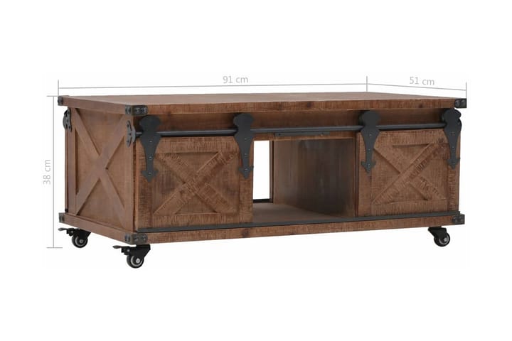 Kahvipöytä kiinteä kuusipuu 91x51x38 cm ruskea - Ruskea - Sohvapöytä