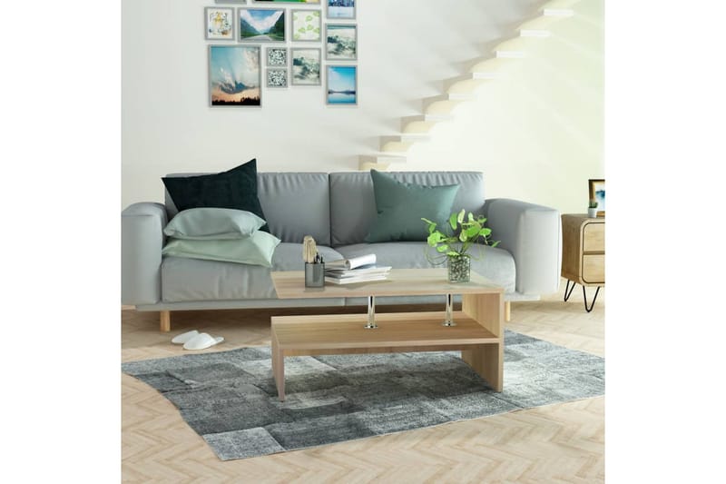 Kahvipöytä Lastulevy 90x59x42 cm Tammi - Ruskea - Huonekalut - Pöytä & ruokailuryhmä - Sohvapöytä