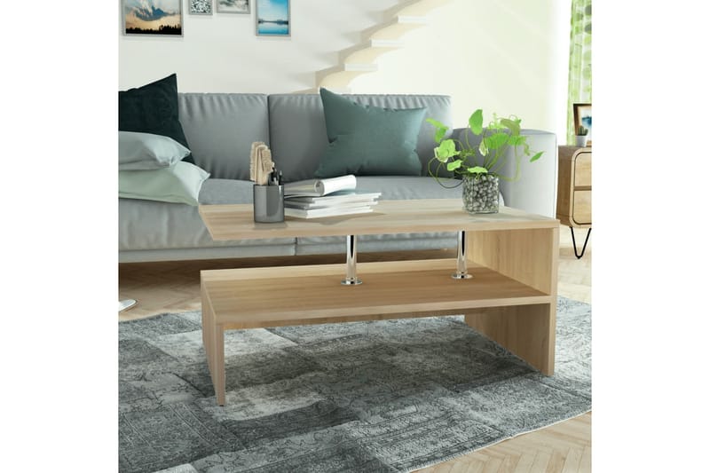 Kahvipöytä Lastulevy 90x59x42 cm Tammi - Ruskea - Huonekalut - Pöytä & ruokailuryhmä - Sohvapöytä