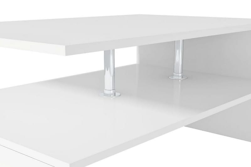 Kahvipöytä Lastulevy 90x59x42 cm Valkoinen - Valkoinen - Huonekalut - Pöytä & ruokailuryhmä - Sohvapöytä
