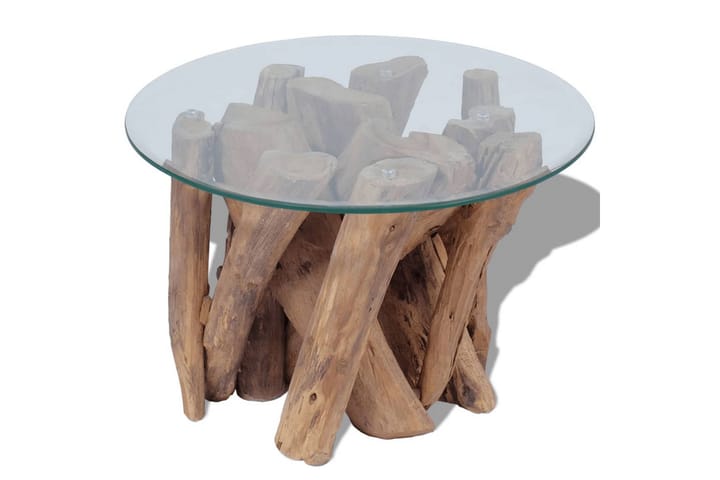 Kahvipöytä Täysi Tiikki 60 cm - Ruskea - Sohvapöytä