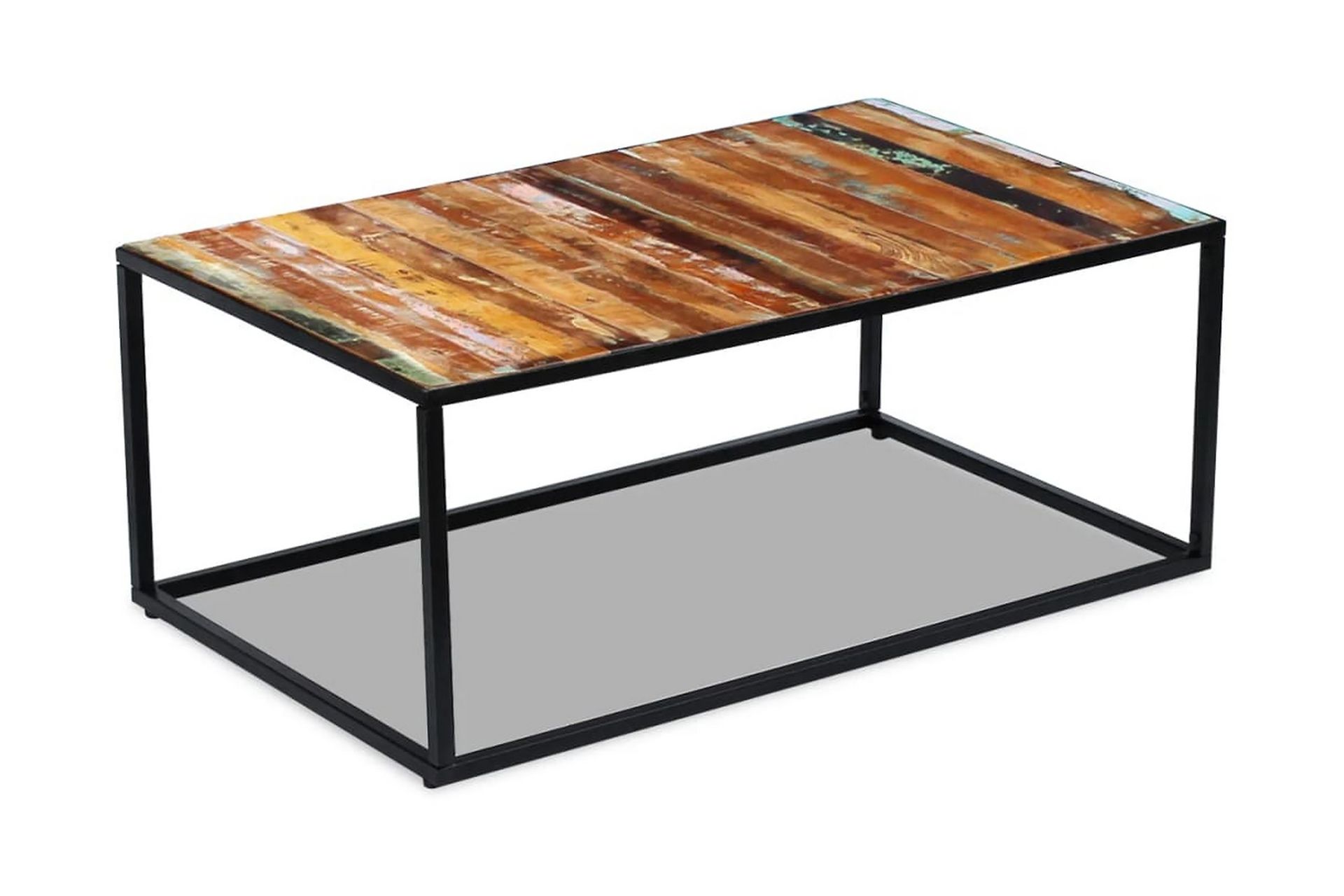 Kahvipöytä Täysi Uusiokäytetty Puu 100x60x40 cm - Ruskea - Huonekalut - Pöytä & ruokailuryhmä - Sohvapöytä
