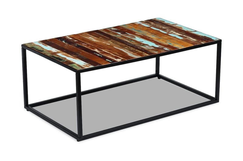 Kahvipöytä Täysi Uusiokäytetty Puu 100x60x40 cm - Ruskea - Huonekalut - Pöytä & ruokailuryhmä - Sohvapöytä