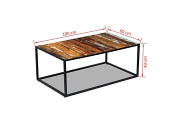 Kahvipöytä Täysi Uusiokäytetty Puu 100x60x40 cm - Ruskea - Huonekalut - Pöytä & ruokailuryhmä - Sohvapöytä