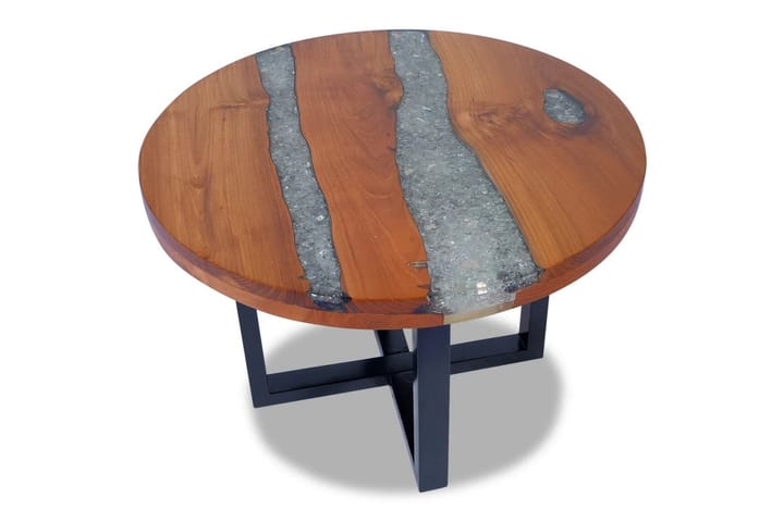 Kahvipöytä Tiikki Hartsi 60 cm - Ruskea - Sohvapöytä