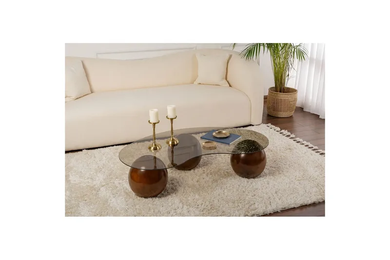 Sohvapöytä Kavilashlo Pähkinä / Pronssi - Pähkinä / Pronssi - Huonekalut - Pöytä & ruokailuryhmä - Sohvapöytä