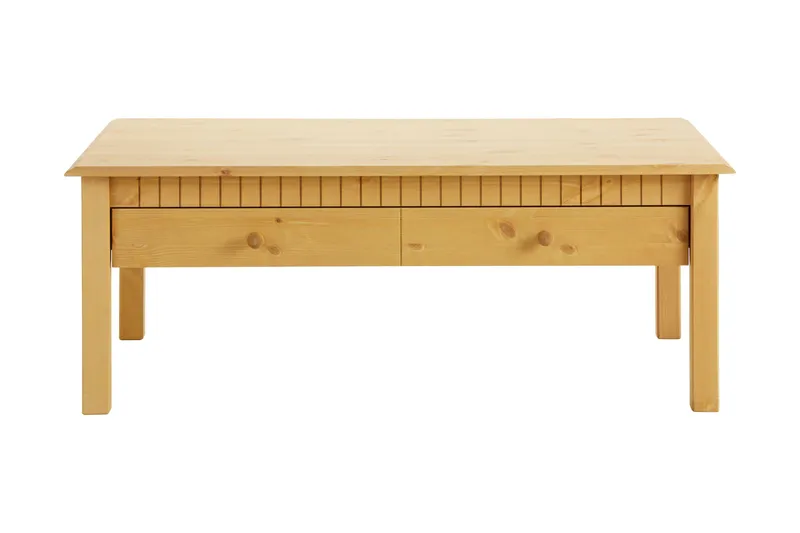 Kersey 110 cm suorakulmainen sohvapöytä laatikoilla mäntyä, Ruskea