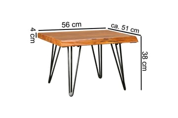 Kezia Sohvapöytä 56 cm - Massiivipuu/Musta - Huonekalut - Pöytä & ruokailuryhmä - Sohvapöytä