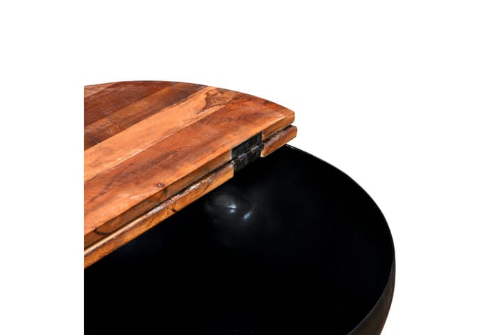 Sohvapöytä kiinteä kierrätetty puu musta kulhon muoto - Musta - Sohvapöytä
