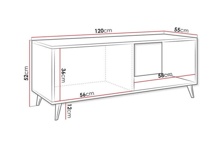 Sohvapöytä Kintore 52 cm - Musta - Sohvapöytä