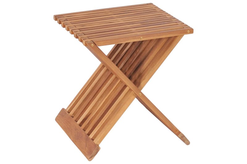 Kokoontaitettava jakkara 40x32x45 cm täysi tiikki - Huonekalut - Pöytä & ruokailuryhmä - Sohvapöytä