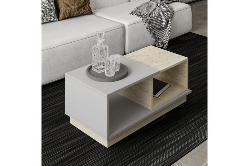 Sohvapöytä Konsepti Travertiini / Harmaa - Travertiini / Harmaa - Huonekalut - Pöytä & ruokailuryhmä - Sohvapöytä