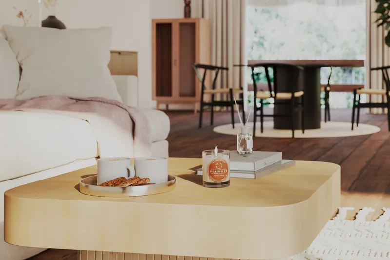 Kopparbo Sivupöytä 80 cm - Vaalea valkolakattu tammi - Huonekalut - Pöytä & ruokailuryhmä - Sohvapöytä