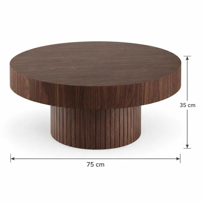 Kopparbo pyöreä sohvapöytä, 75 cm, pähkinäpuu - Pähkinäpuu - Huonekalut - Pöytä & ruokailuryhmä - Sohvapöytä