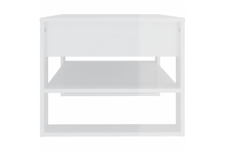 Sohvapöytä korkeakiilto valkoinen 102x55x45 cm tekninen puu - Valkoinen - Sohvapöytä