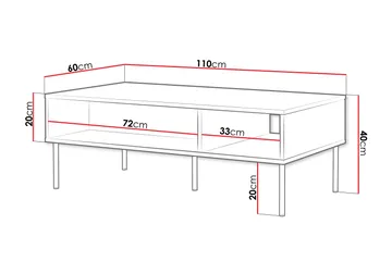 Sohvapöytä Laholm 110 cm - Valkoinen - Huonekalut - Pöytä & ruokailuryhmä - Sohvapöytä