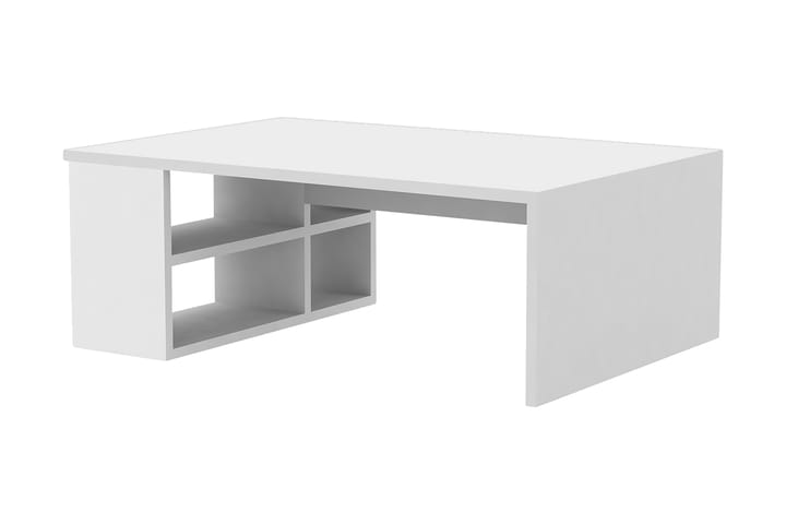 Sohvapöytä Lalenius 90 cm Säilytyksellä Hyllyt - Valkoinen - Sohvapöytä