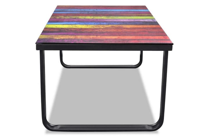 Sohvapöytä lasisella pöytälevyllä ja sateenkaaren väreillä - Monivärinen - Sohvapöytä