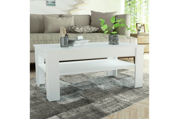 Sohvapöytä Lastulevy 110x65x48 cm Valkoinen - Valkoinen - Sohvapöytä