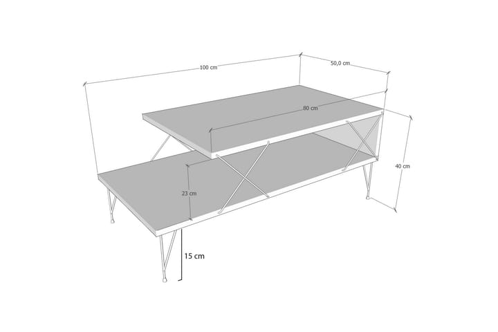Sohvapöytä Loiret 100 cm - Valkoinen/Musta - Sohvapöytä