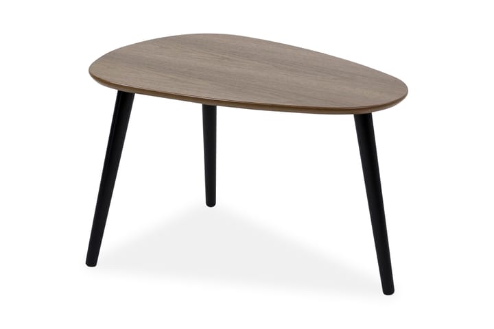 Sohvapöytä Lovitz 62 cm Soikea 2 pöytää - Pähkinä/Musta - Sohvapöytä