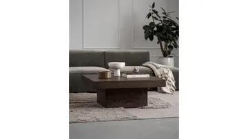 Sohvapöytä Lunvik 100x100 cm - Ruskeaksi lakattu - Huonekalut - Pöytä & ruokailuryhmä - Sohvapöytä