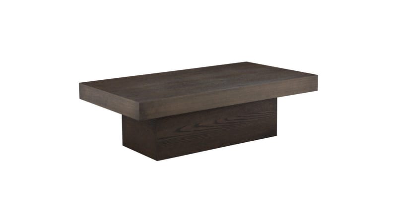 Sohvapöytä Lunvik 130x70 cm, Ruskealakattu ja valkopigmentoitu viimeistely