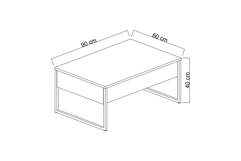 Luxe Sivupöytä 90x40 cm Musta - Hanah Home - Huonekalut - Pöytä & ruokailuryhmä - Sohvapöytä