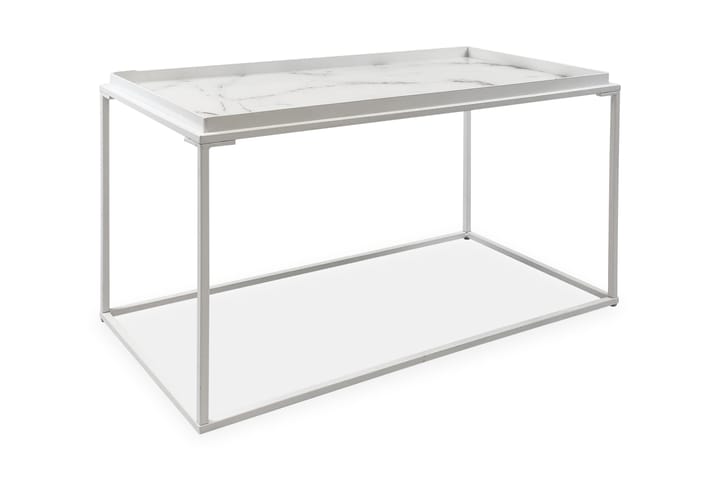 Sohvapöytä Lyness 80 cm Marmorikuvio Suorakaide - Valkoinen/Ruskea - Marmoripöydät - Sohvapöytä