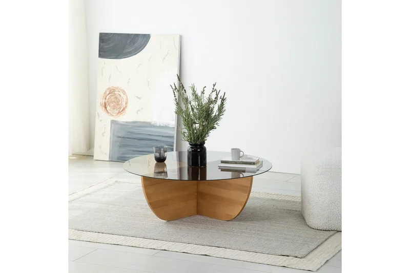 Sohvapöytä Makhan Tammi - Vaaleanruskea - Huonekalut - Pöytä & ruokailuryhmä - Sohvapöytä