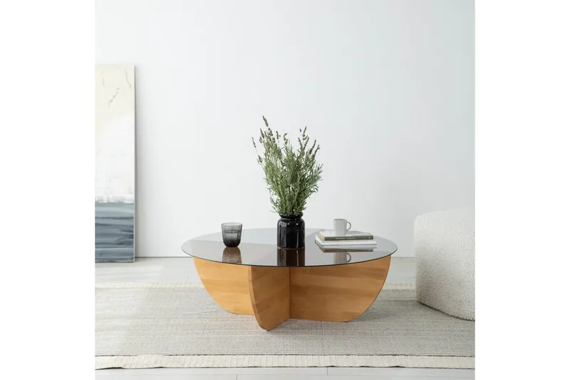 Sohvapöytä Makhan Tammi - Vaaleanruskea - Huonekalut - Pöytä & ruokailuryhmä - Sohvapöytä