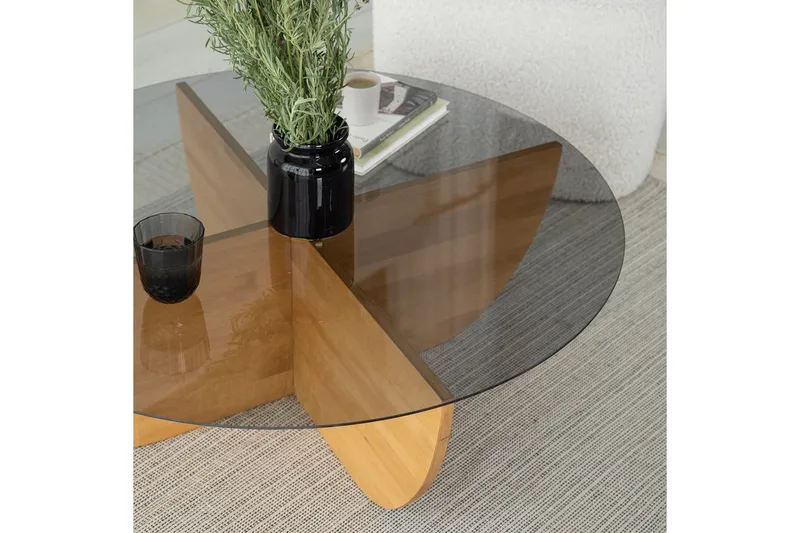 Sohvapöytä Makhan Tammi - Vaaleanruskea - Huonekalut - Pöytä & ruokailuryhmä - Sohvapöytä