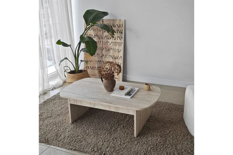 Sohvapöytä Malo Travertiini - Travertiini - Huonekalut - Pöytä & ruokailuryhmä - Sohvapöytä
