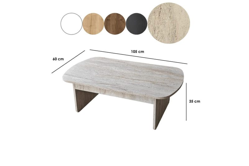 Sohvapöytä Malo Travertiini - Travertiini - Huonekalut - Pöytä & ruokailuryhmä - Sohvapöytä