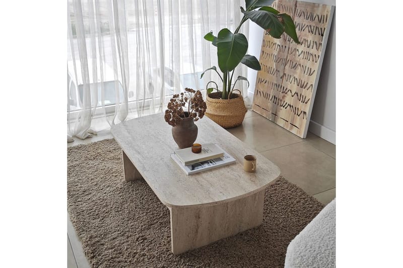 Sohvapöytä Malo Travertiini - Travertiini - Huonekalut - Pöytä & ruokailuryhmä - Sohvapöytä