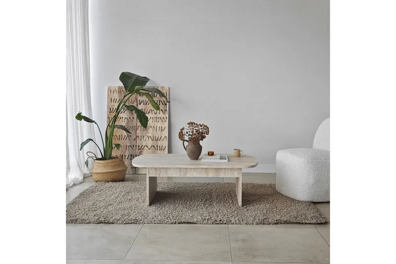 Sohvapöytä Malo Travertiini - Travertiini - Huonekalut - Pöytä & ruokailuryhmä - Sohvapöytä