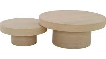 Sohvapöytä Malvik 30 cm / Ø70 cm - Valkopigmentoitu tammi - Huonekalut - Pöytä & ruokailuryhmä - Sohvapöytä
