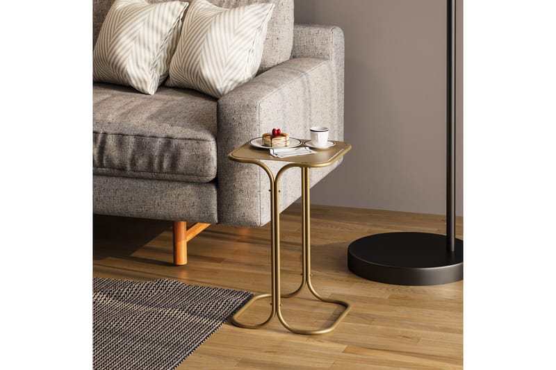 Mamta neliönmuotoinen sohvapöytä 30 cm metallia, Messinginkulta