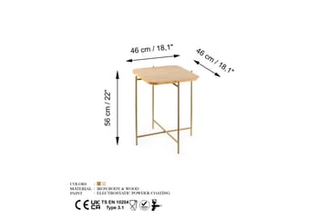 Mamta neliönmuotoinen sohvapöytä 46 cm vaalea puu - Beige - Huonekalut - Pöytä & ruokailuryhmä - Sohvapöytä
