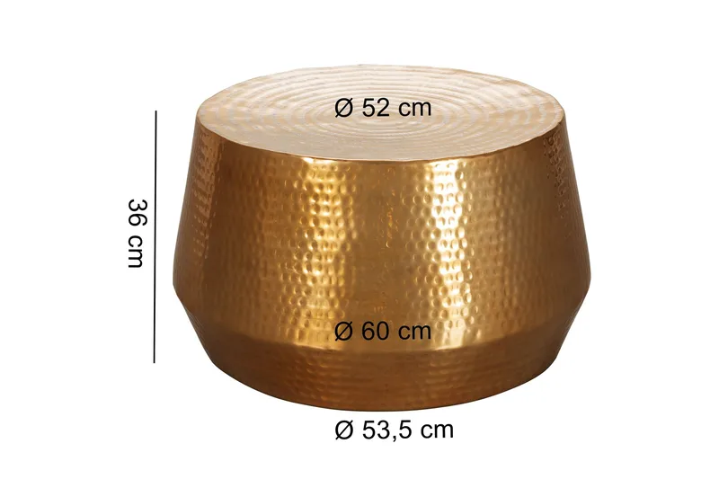 Marypark 60 cm pyöreä sohvapöytä metallia - Kulta - Huonekalut - Pöytä & ruokailuryhmä - Sohvapöytä
